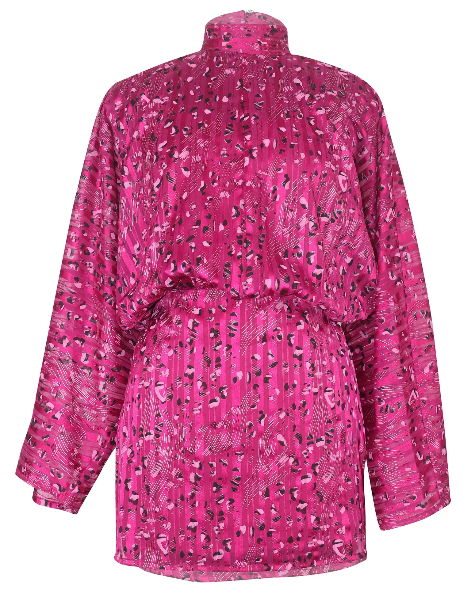 Abstract Animal Print Pink Short Dress